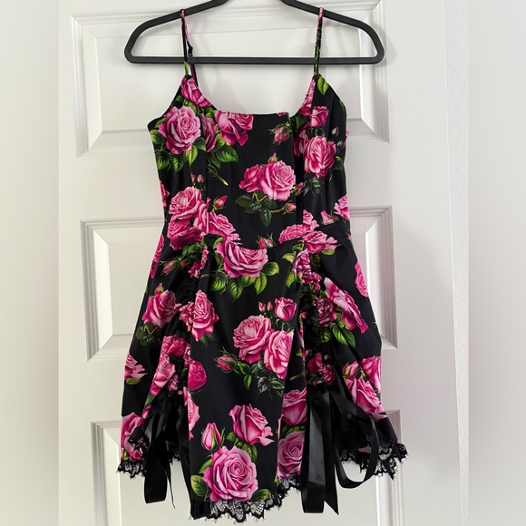 Sugar Thrillz Dresses & Skirts - Sugar Thrillz Black & Pink Floral Mini Dress